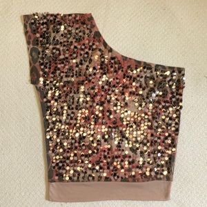 Almost Famous one shoulder sequin top.